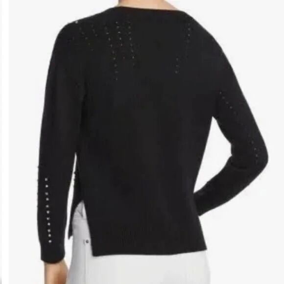 NWOT Kobi Halperin Raye Embellished Pointelle Black Sweater. Size XS. - Picture 2 of 10